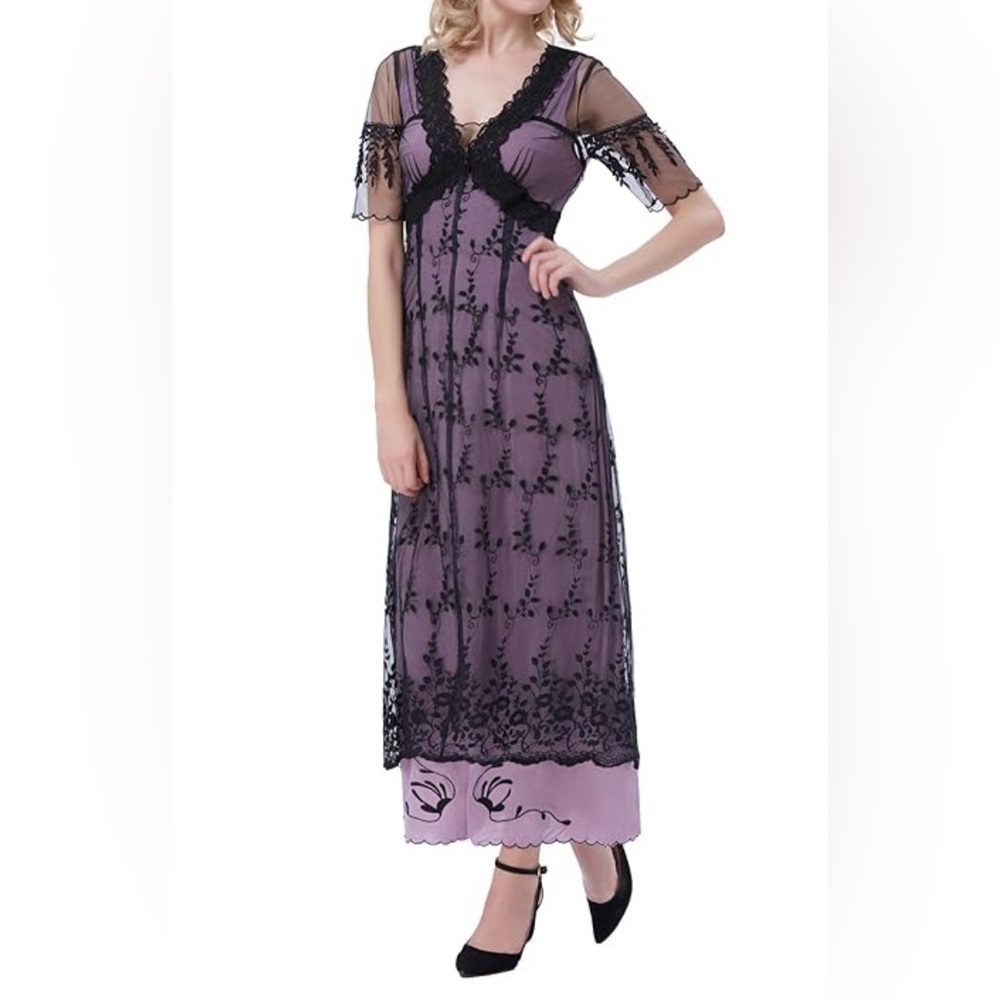 NEW! Belle Poque Vintage 1920s Victorian Titanic Maxi Tea Party Gown Dress